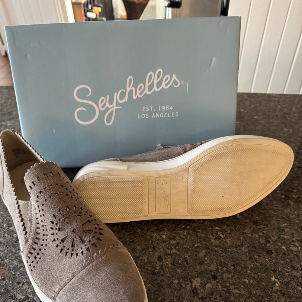 Seychelles Gray Perforated Slip-On Sneakers